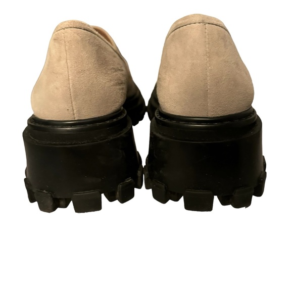 Porte & Paire Tan Suede Chunky Loafers - Picture 3 of 5